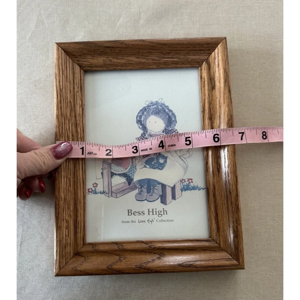 Lizzie‎ High Bess High Framed Art Print Primitive Country Folk Doll Decor 7x9